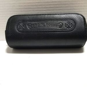 Chrome Hearts Black Leather Grain Semi-Hard Case Sunglasses/Eyeglasses-Case Only